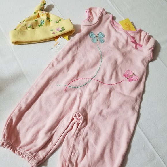 Gymboree Tiny Pond NWT 0-3 Month Romper & Hat Set - Picture 2 of 4